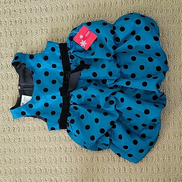 Holiday Editions Other - Holiday Editions Blue Dress with Velvet Dots 2T New